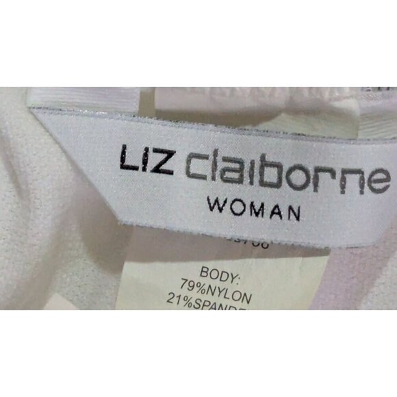 Liz Claiborne Womens Size 22WBlue & Green Tankini Swim Top Nylon/Spandex - Picture 7 of 8